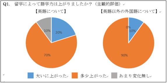 留学によって語学力は上がりましたか?(主体的評価)